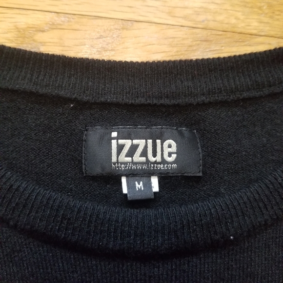 Izzue Crew Neck Black Sweater Top  Nylon Blend w/Blouse Bottom Med Slim … - Picture 5 of 12